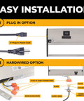 Easy installation of Under Cabinet Lighting Kit 24 Inch Satin Finish With 3 CCT Dimmable Options 2700K 3000K 4000K