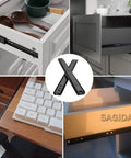 Heavy Duty Kitchen Cabinet Drawer Slides Black Metal 1 Pair Adjustable From 20cm To 50cm Drawer Runners shown on kitchen drawers