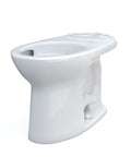 Side view of Elongated Toilet With Tornado Flush For Powerful, Less Frequent Cleanings, CEFIONTECT Ultra Smooth Glaze, Cotton White Bowl.