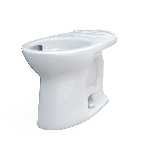 Side view of Elongated Toilet With Tornado Flush For Powerful, Less Frequent Cleanings, CEFIONTECT Ultra Smooth Glaze, Cotton White Bowl.