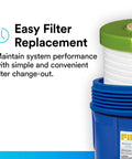 Close-up of blue and green Large Capacity Whole House Grooved Replacement Water Filter 4WH-HDGR-F01 1-Pack For Use With 3WH-HD-S01 System