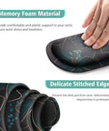 Close-up of Extended Keyboard And Mouse Pad Set With Keyboard Wrist Rest, Mouse Wrist Rest And Coaster, floral design detail