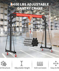 Gantry Crane With Manual Trolley 4400 Lbs Capacity 2 Ton Adjustable Height 8 To 12 Feet Portable Shop Crane Lift Hoist For Warehouse And Factory Includes Hooks And Shackles Beefy Built in warehouse