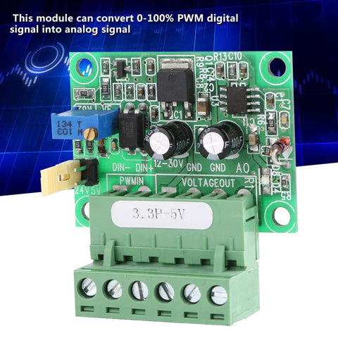 Analog Voltage To PWM Converter For 3.3V Signals with connectors and circuit board