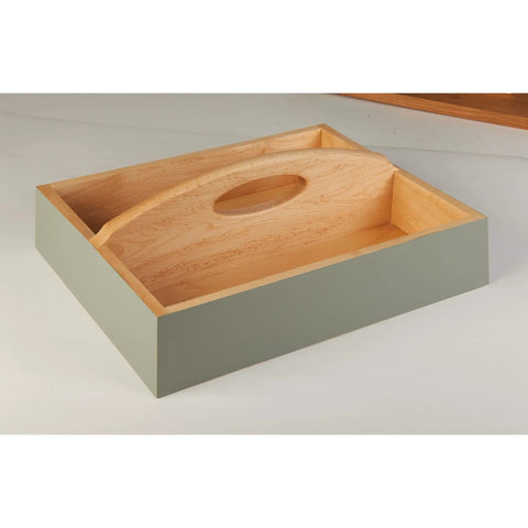Premium Acrylic Router Template For Building Durable Tool Tote Handles And Custom Cutting Board Ends With Dual Clamping Slots on a wooden work surface.