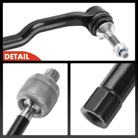 Front Inner And Outer Tie Rod End Kit For Ford Edge 2015 2016 2017 2018 2019 2020 2021 And Fusion 2013 2020 Plus Lincoln MKX 2016 2018, steel detail