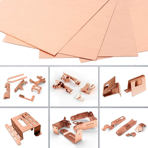Four Pack Copper Sheets 8 By 8 Inches 24 Gauge 0.5mm With Double Sided Protective Film for jewelry and electrical projects