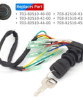 Ignition Key Switch Assembly for Yamaha Outboards 225 250 HP and International Motors Control Box 6 300 HP Replacement 703 82510 42 703 82510 43 Direct Fit Replacement shown with wiring and keys