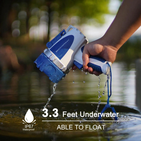 Rechargeable Spotlight 3000 Lumen LED Flashlight Waterproof Submersible Searchlight Beast Mode Brightness submerged in water
