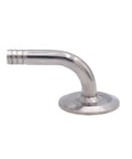 Stainless steel sanitary hose barb elbow with tri-clamp ferrule, 1/2 in tube OD, 90-degree bend
