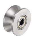 V-Groove Track Wheel 1.89-Inch 201 Stainless Steel Sliding Gate Rollers With Double Bearings, front view