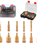 Hole Saw Drill Bit Set Core Bits For Ceramic Tile Glass Marble Granite Gypsum 12 Pc Wet Or Dry Use With Serrated Brazing Bits