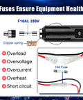 Fuses and features of Heavy Duty Three Pin CB Power Cord With 2 Wire 16 Gauge Copper Cable And Fused Car Lighter Plug 12V Replacement