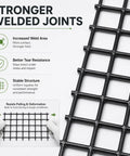 Premium Quality 1/2 Inch Black Hardware Cloth 48 Inches Wide By 100 Feet Long Roll showcasing stronger welded joints for durability.