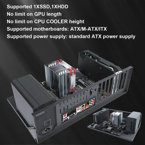 Open Chassis Gaming PC Case Test Bench For ATX MATX ITX Motherboards With Wide Heat Dissipation Design Mid Tower Black