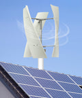 100W 12V Vertical Axis Wind Turbine Kit With 3 Blades And Controller Permanent Magnet Levitation Generator on rooftop