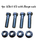4 piece 3/8x1-1/2 bolts with flange nuts for Garage Door Extension Springs Cable And Pulley Kit For 7 To 8 Foot Doors