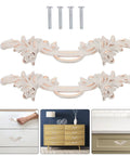 European Style Vintage Cabinet Pull Handles Set, Ivory White Zinc Alloy Drawer and Wardrobe Door Pulls, 2 Pieces