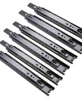 2 Piece Black Cabinet Drawer Slides With Thickened Damping, 55 Cm (22 Inch) Pair, Heavy Duty Build, Silent Soft Close Action