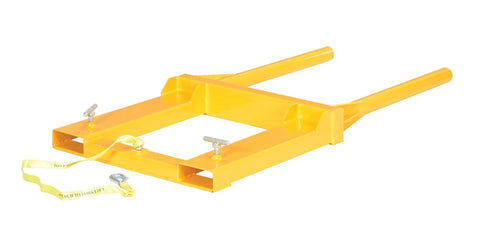 Heavy Duty Steel Horizontal Drum Positioner With 650 Lb Capacity And Bright Yellow Finish, perfect for industrial shops.