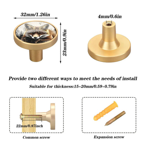 Vintage Gold Cabinet Knobs 4 Pack Round Drawer Pulls For Dresser And Wall Cabinets With Scratch Resistant Finish Dual Screws
