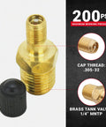 1/4-Inch MNPT Male Tank Valve With Protective Caps Pack Of 2 Keeps Air From Leaking And Delivers Reliable 200 PSI Performance With Cap