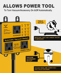 Stop Babysitting Your Shop Vac Automatic Vacuum Switch For Dust Collectors Triggers On With Power Tools dual outlet controller with settings.