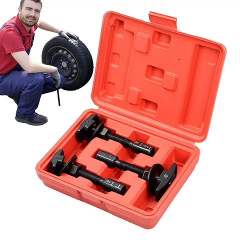 Heavy Duty Rear Axle Bearing Puller Tool Slide Hammer Extractor Kit With Three Sizes Plus Portable Case Makes Your Garage Hustle Go Faster On Any Vehicle And Keeps Setup Tidy For Simple Car Work By Beginners, red case open