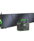 1000W Portable Power Station With 200W Solar Panels For RV And Van Life, All-In-One Charging Hub With 2 AC Outlets visible