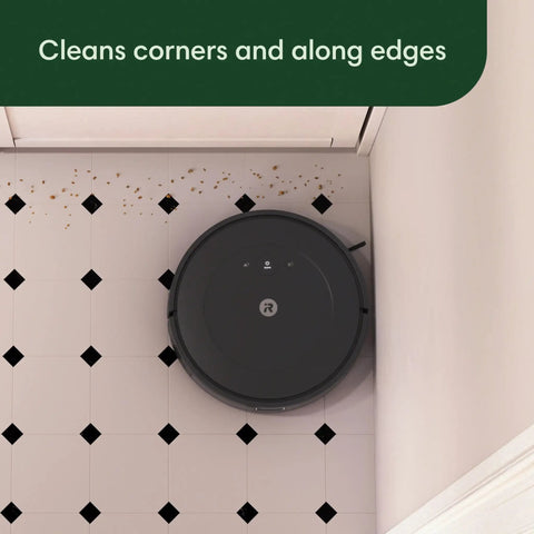 Roomba Vac Robot Vacuum With Power Suction, 3-Stage Cleaning for Carpet and Hard Floors, in use cleaning edges and corners