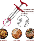 Meat Injector Syringe 1 Ounce Marinade Kit With Two Needles For BBQ Grilling Turkey Chicken Beef Juicy Flavor Infusion Easy Injections
