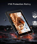 Tough As Nails 8 Inch Rugged Tablet Running Windows 11 Pro With Built In Gps Navigation Heavy Duty Construction IP68 protection shown.