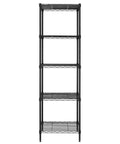 Heavy Duty 5 Tier Wire Shelving Unit 18 By 18 By 59 Inches Sturdy Metal Storage Rack With Thick Steel Tubes NSF Certified Black front view.