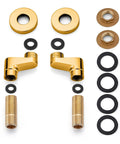 Clawfoot Tub Adapter With Adjustable Three And Three Eighths Inch Swing Arms For Two Hole Faucets In Polished Chrome Heavy Duty Kitchen Bathroom Shower Faucet Set One Pair Fits Three Quarters Inch Male To One Half Inch Male Threads, laid out with washers and nuts