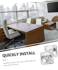 Heavy Duty Furniture Leg Mounting Plates For Table And Sofa Connector Hardware With Quick Install Screws Built Tough No Sweat Setup Durable Steel Bracket Kit For Cabinets And Chairs 20 Pack in office setting with desk and chairs