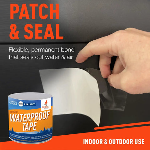 Applying Heavy Duty Waterproof Tape For Leaks Tough As Nails All Weather Sealant For Outdoor And Indoor Repairs Marine Grade