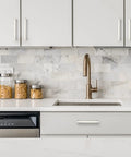 Kitchen with 30 Pack Brushed Nickel Square Cabinet Handles For Cabinets And Drawers Stainless Steel Cupboard Pulls on white cabinets.