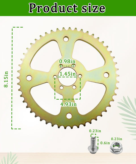 60T 6 Hole Sprocket For 420 Chain Heavy Duty Rear Gear Fits 40 And 41 Chain Sizes For Mini Bikes Includes Six Mounting Screws