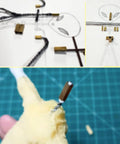 Beginner Stop Motion Metal Kit For Animators With Brass Square Tubes In Three Sizes One Eighth Inch Five Thirty Second Inch And Three Sixteenth Inch Twelve Inch Lengths Made In USA brass armature close-up