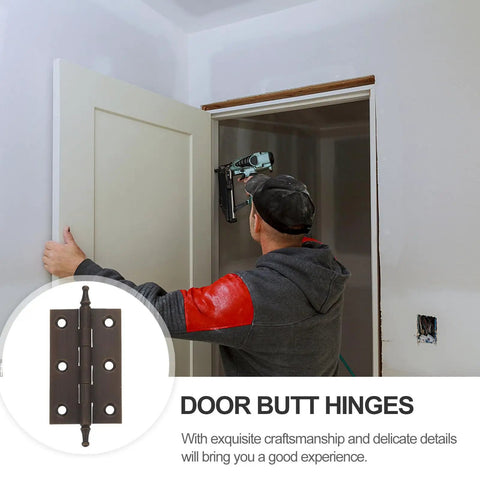 Heavy Duty Copper Cabinet Butt Hinges Thickened Decorative Door Hardware For DIY Cabinets And Cupboards in use during installation