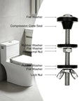 Beefed Up Heavy Duty Toilet Tank To Bowl Repair Kit With Bolts Gaskets Washers And Nuts For Leak Proof Mounting Compatible With 2 Inch And 3 Inch Seals Replacement For Leaky Toilets, toilet tank bolt parts labeled