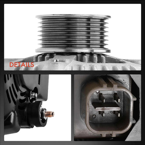 Details of Drop-In 12V 105 Amp Clockwise Alternator For Honda Accord 2003-2007, Civic 2006-2011, CR-V 2007-2011, Element 2003-2011, Acura TSX CSX 2004-2008 With 2.0L Or 2.4L Engines Replacement 1042104732 High-Performance Auto Part.