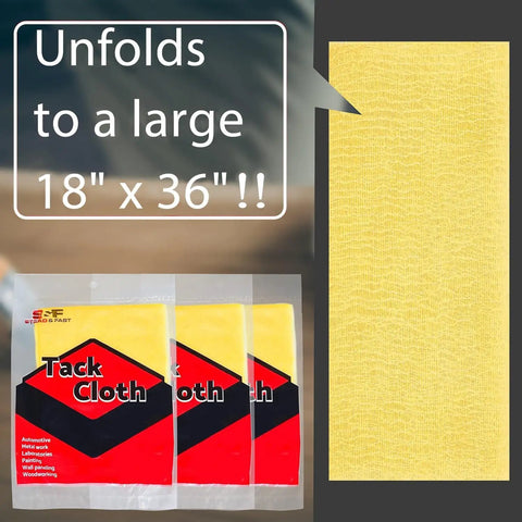 Pro Grade Paint Prep Tack Cloth Kit for Woodworking and Auto Painting, Sticky Anti Static Dust Rags 18 by 36 Inches, 6 Pack