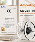 Sleek 20 Inch Flush Mount Ceiling Fan With Integrated Ambient Lighting And Smartphone App Controls Offering Six Gentle Airspeeds Reversible Motor And Foolproof Hook Up For Awesome Living Room Vibes displayed next to CE certification.
