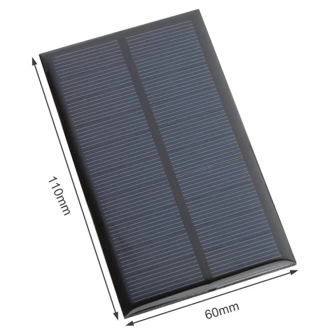 Micro Solar Panels Kit With Wire Five Pack 5V 200mA Polycrystalline PV Cells For DIY Makers And Hobbyists 110mm x 60mm panel