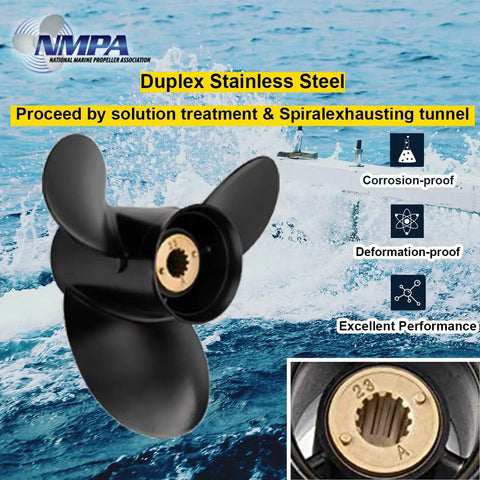 OEM Aluminum Outboard Propeller For Mercury Engines 30 60HP Right Hand Rotation Ten And A Half Diameter Thirteen Pitch Three Blade Gearcase Thirteen Spline