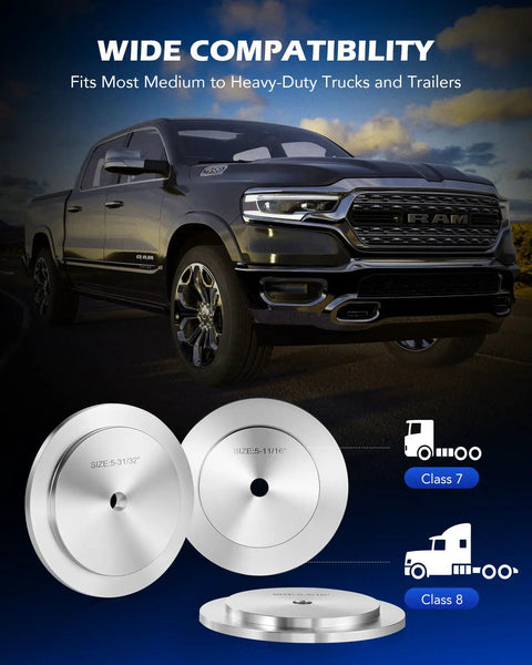 Beefy Heavy Duty Truck Hub Seal Driver Set, 9-Piece Kit, aluminum alloy discs with engraved sizes, fits Class 7 and 8 trucks