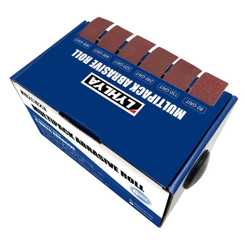 Assorted Sandpaper Rolls Kit 1 In X 19.7 Ft Emery Cloth Dispenser Pack Grits 80 150 240 320 400 600 For Woodworking Furniture Repair And Metal Polishing