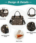 Design details of Desert Western Cowgirl Style Insulated Lunch Bag With Adjustable Shoulder Strap Reusable Cooler For Work Office Picnics Camping And Travel Large 12L Capacity Keeps Food Fresh On The Go