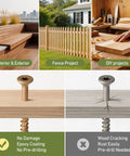Freakin Strong Size 6 X 1 Inch Deck Screws 300 Piece Set With Torx Drive shown in outdoor projects and wood applications.